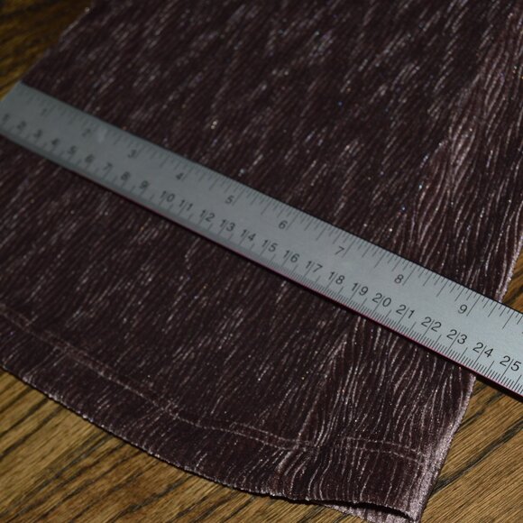Crushed Velvet Textured Velour Stretch Flare Pants~muted berry~XS~NWOT - Picture 3 of 6